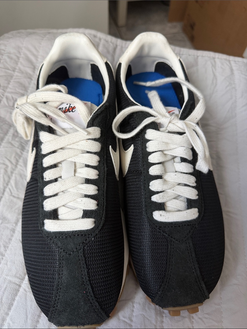 Nike Black and White Retro Runner Sneakers - Picture 2 of 4